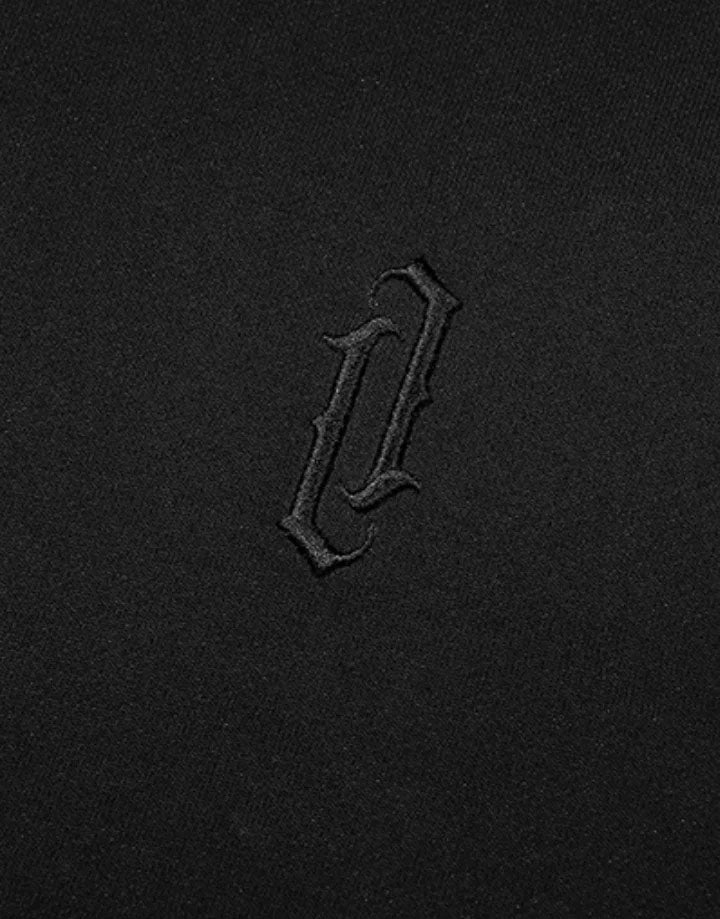 Techwear Black Hoodie With Horns