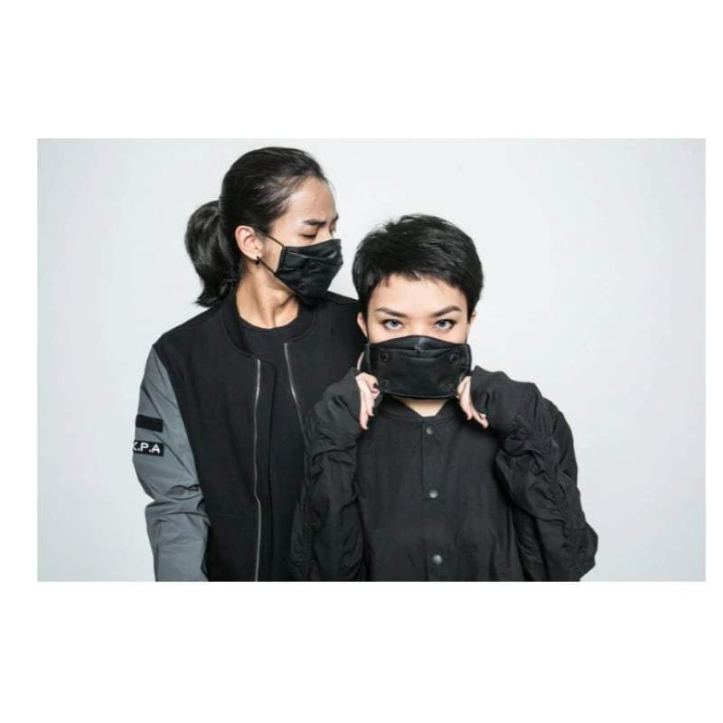Techwear Black Leather Face Mask