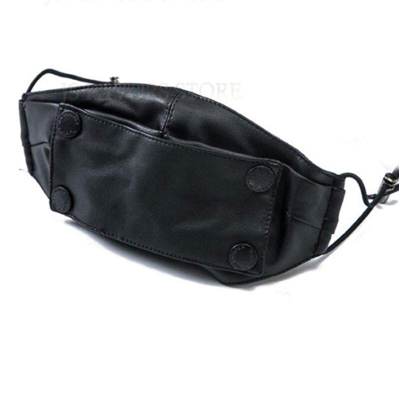Techwear Black Leather Face Mask