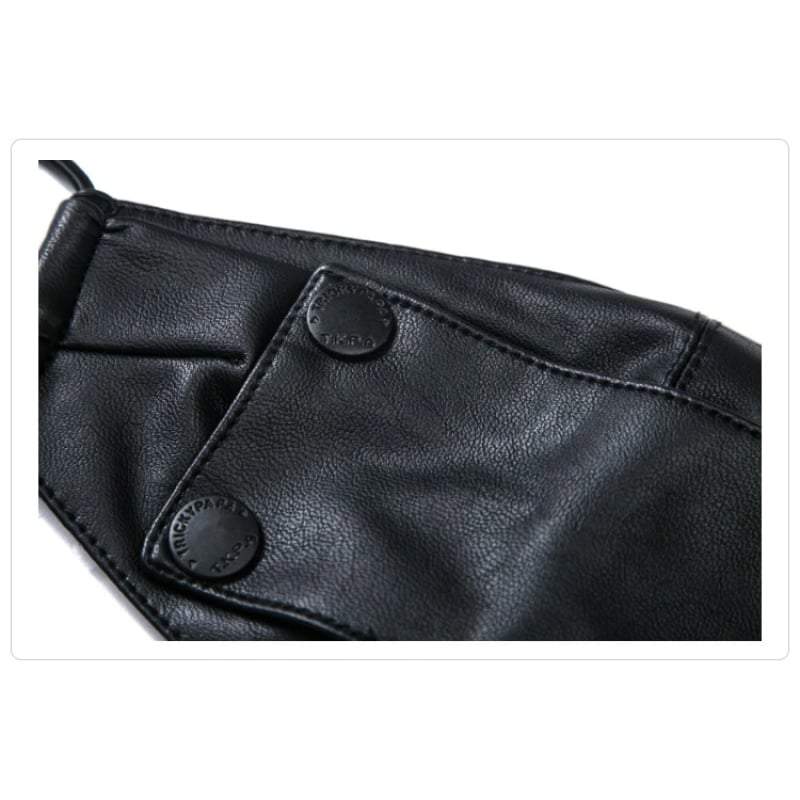 Techwear Black Leather Face Mask