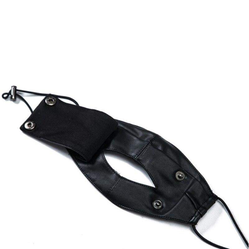 Techwear Black Leather Face Mask