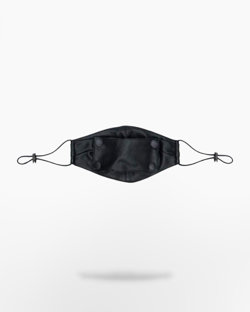 Techwear Black Leather Face Mask