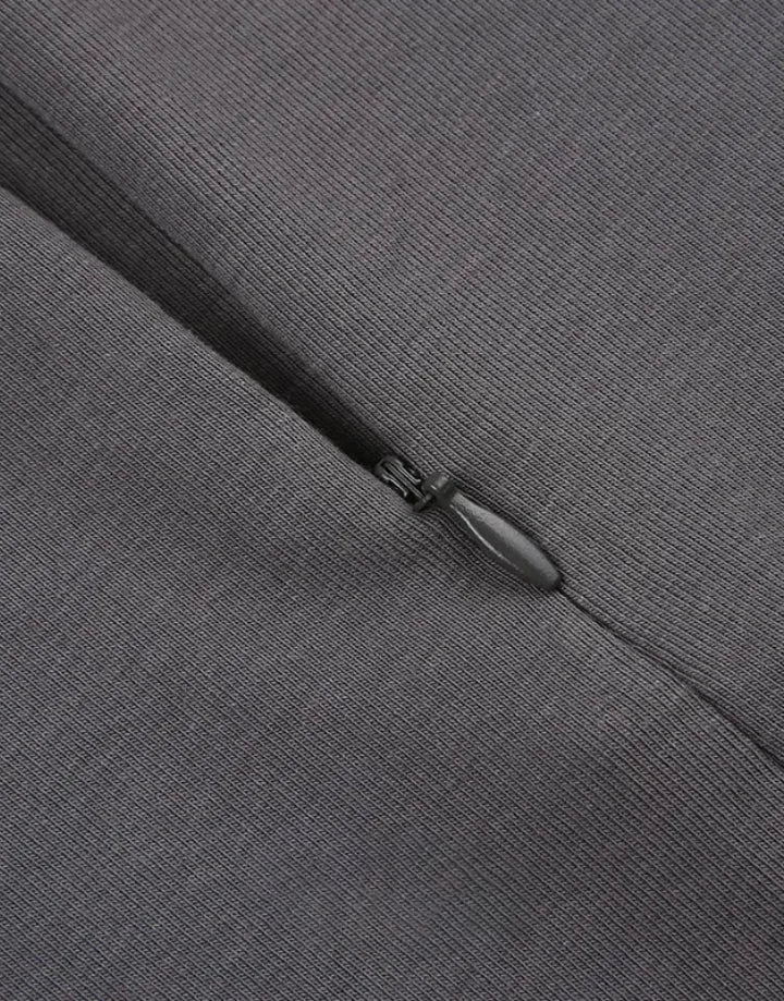 Techwear Black Long Sleeve Zip Up Crop Top