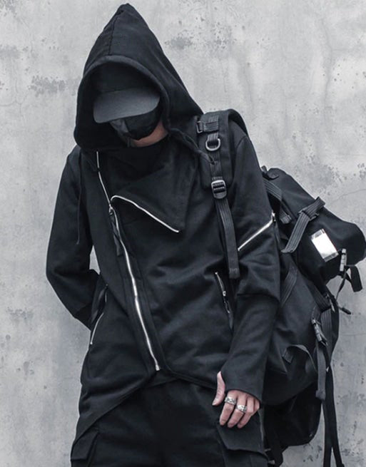 Black Techwear Hoodie