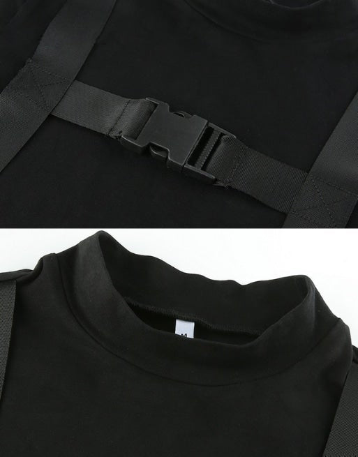 Techwear Buckle Crop Top