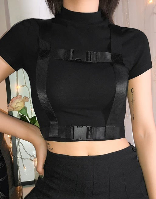 Techwear Buckle Crop Top