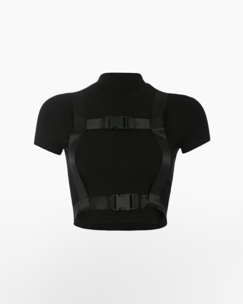 Techwear Buckle Crop Top