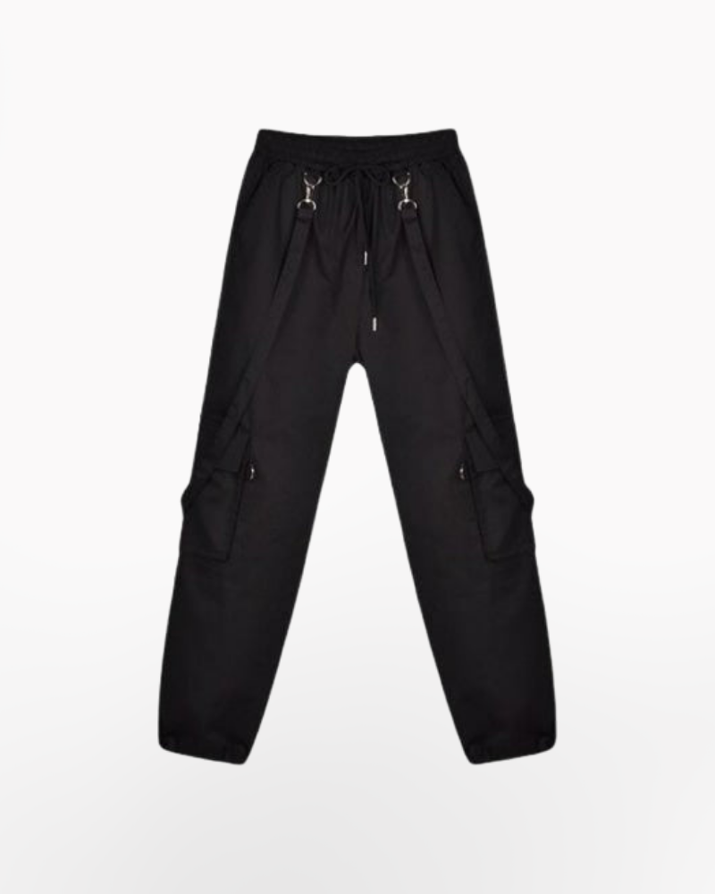 Techwear cargo pants with straps women