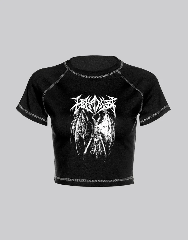 Techwear Cute Goth Crop Top