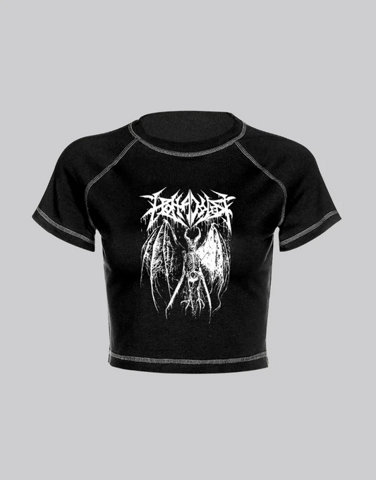 Techwear Cute Goth Crop Top