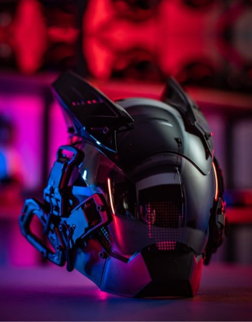 Techwear Cyberpunk Futuristic Helmet With Led