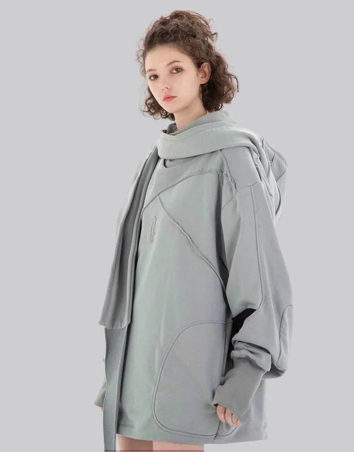 Techwear Cyberpunk Grey Hoodie