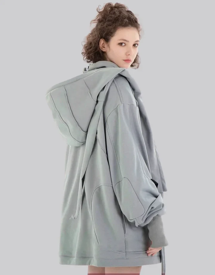Techwear Cyberpunk Grey Hoodie