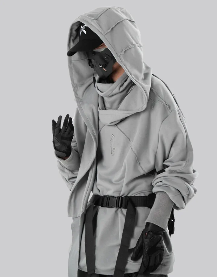 Techwear Cyberpunk Grey Hoodie