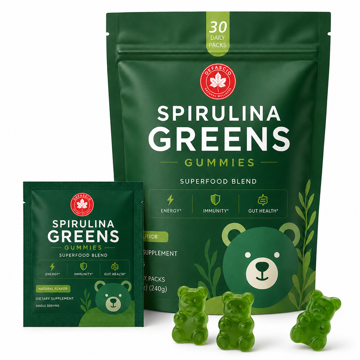 Spirulina Greens Gummies | Superfood Blend (30 Servings)