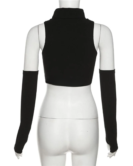 Techwear Hollow Out Crop Top