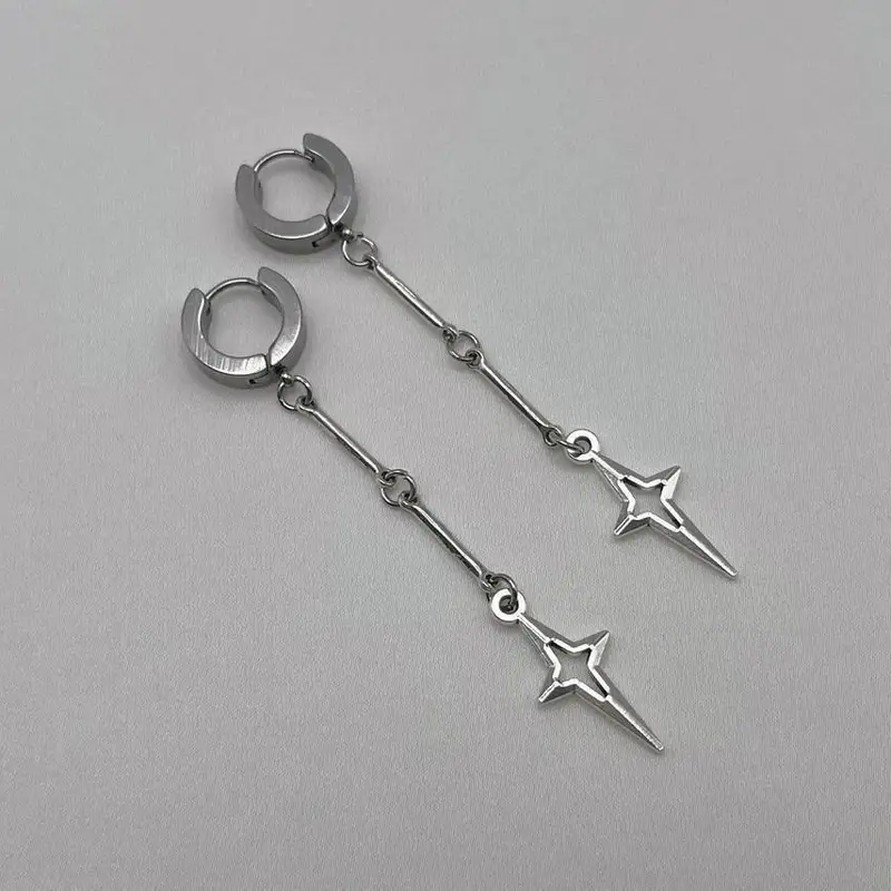 Techwear Star Drop Earrings