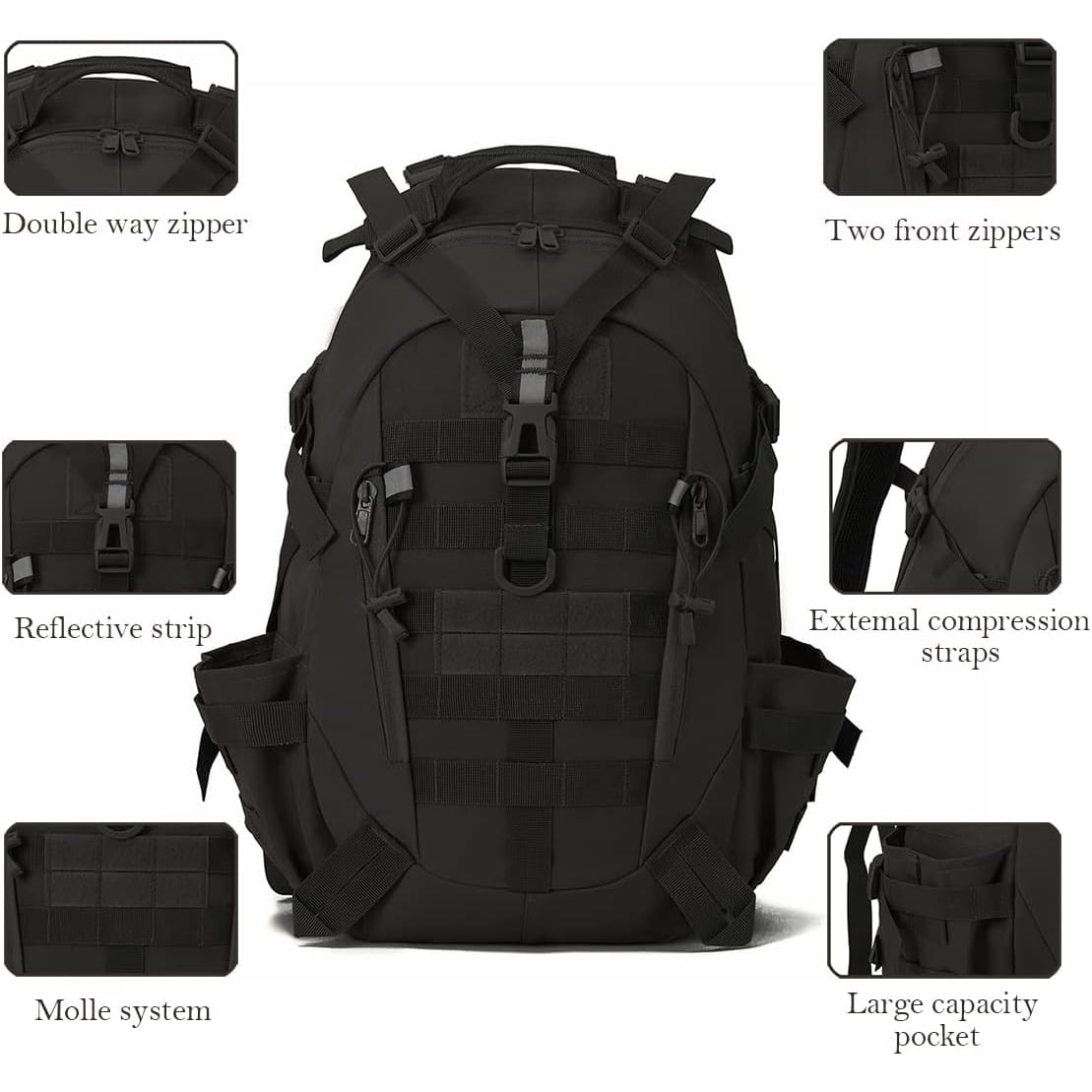 Techwear Black Backpack
