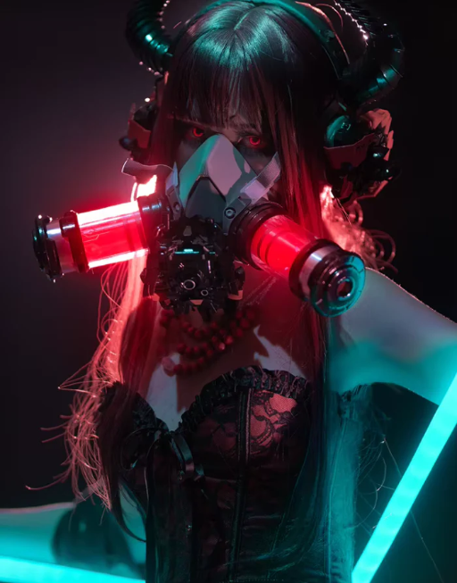 Techwear Cyberpunk Gas Mask Tubes