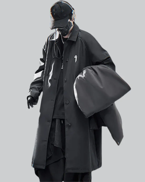 Techwear Coat With Detachable Shoulder Cape