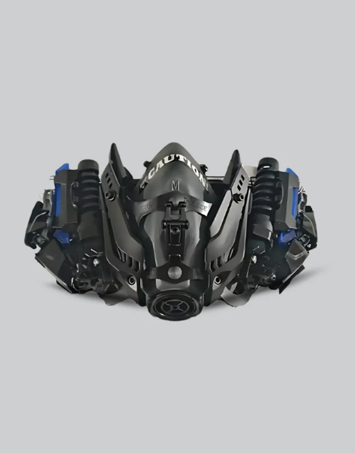 Techwear Cyberpunk Caution LED Mask