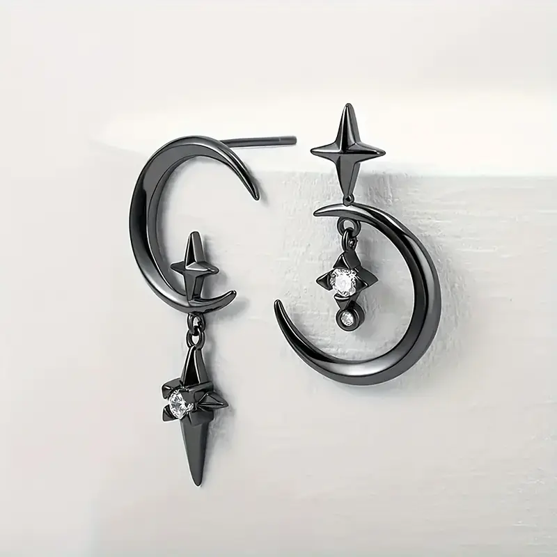 Techwear Crescent Moon Earrings
