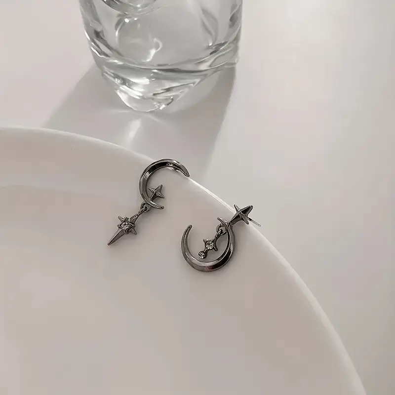 Techwear Crescent Moon Earrings