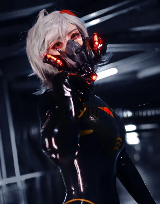 Techwear Cyberpunk Caution LED Mask