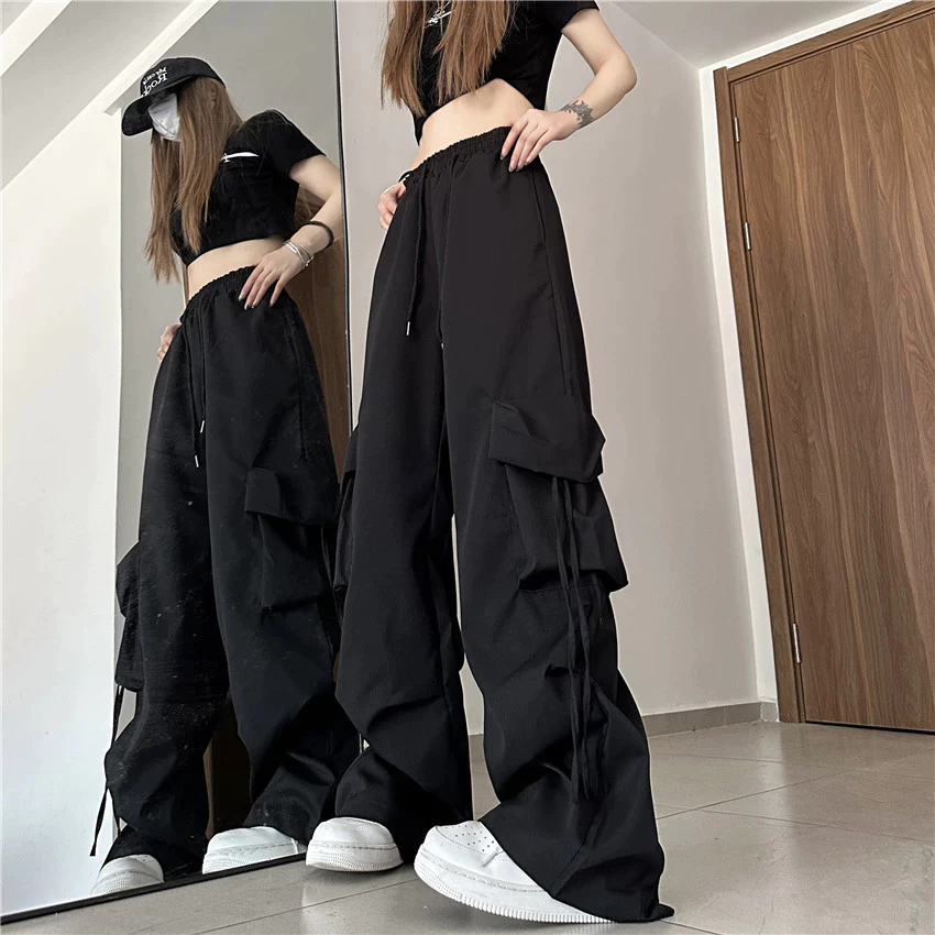 Techwear Loose Drawstring Cargo Pants