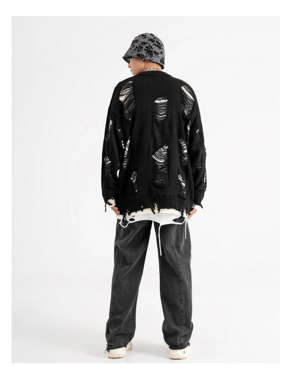 Techwear Vintage Ripped Sweater