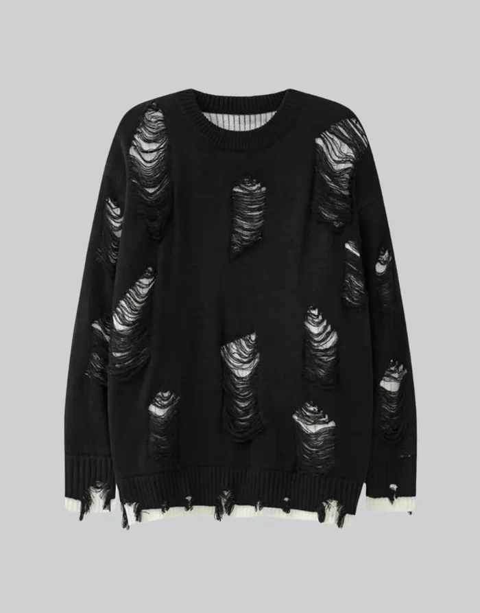 Techwear Vintage Ripped Sweater
