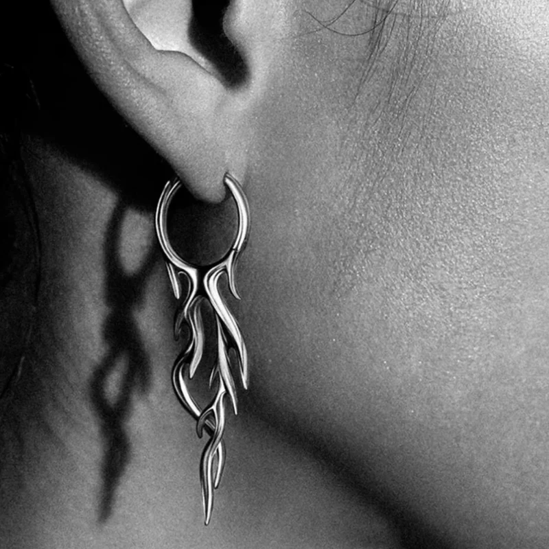 Techwear Flame Earrings