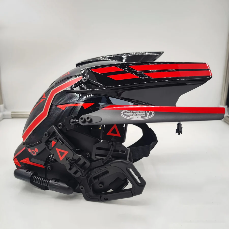 Techwear Red Cyberpunk Helmet