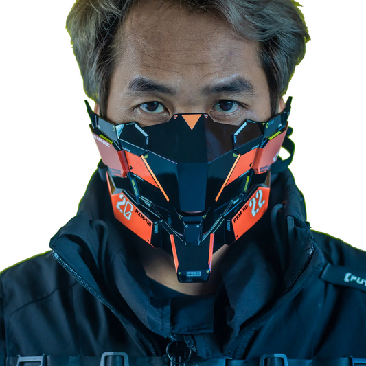Techwear Orange Cyberpunk Mask