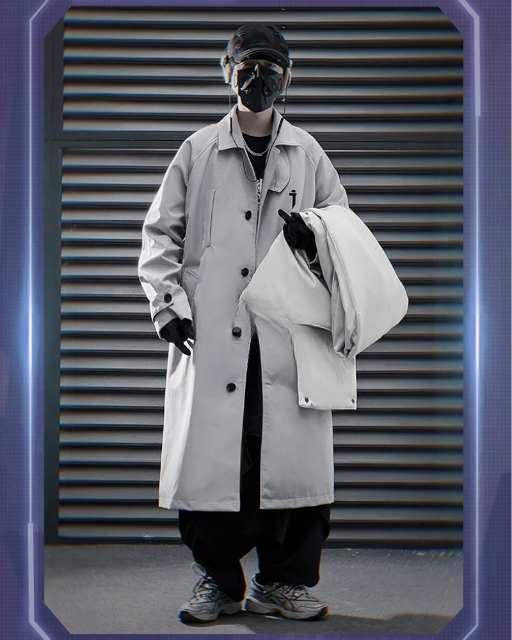 Techwear Coat With Detachable Shoulder Cape