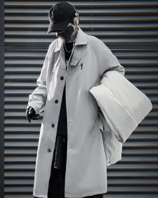 Techwear Coat With Detachable Shoulder Cape