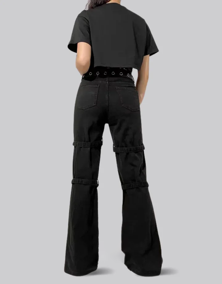 Techwear Women Goth Cargo Pants