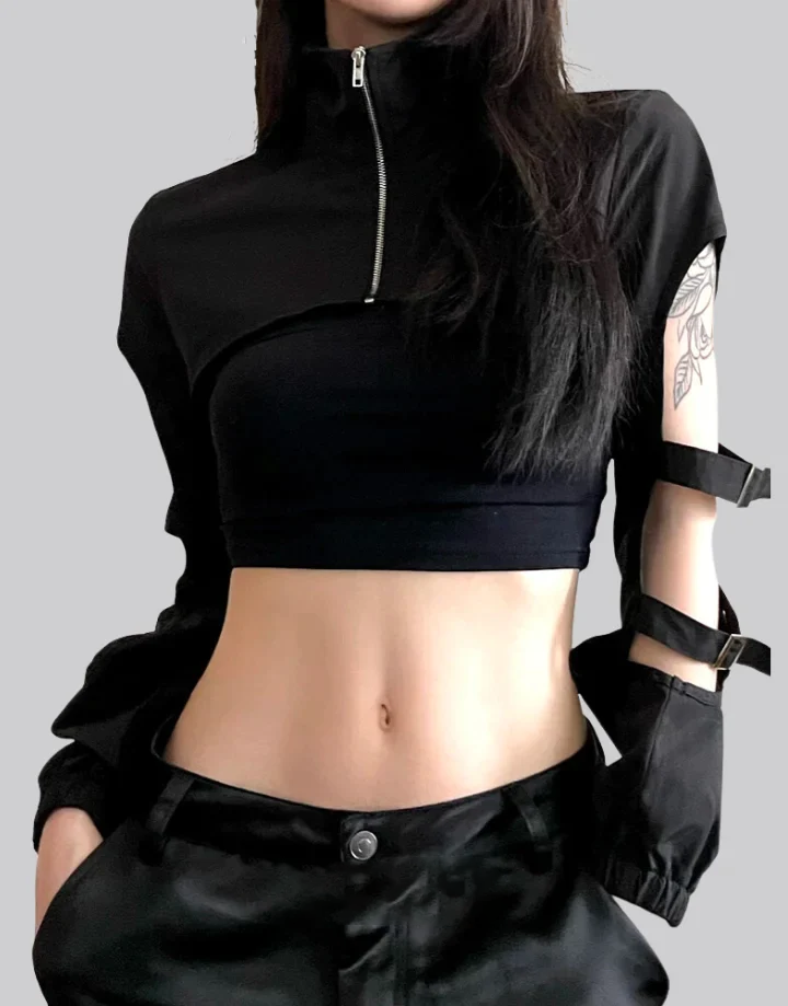 Techwear Goth Turtleneck