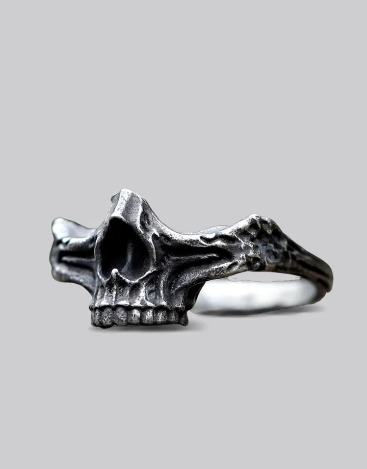 Techwear Half Jaw Skull Ring