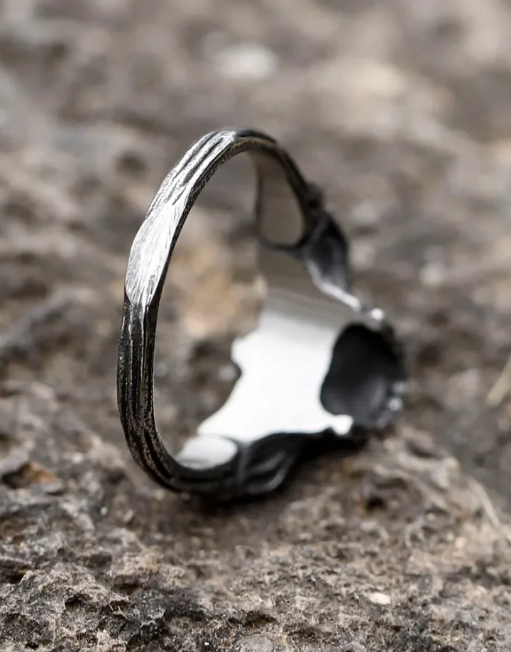 Techwear Half Jaw Skull Ring