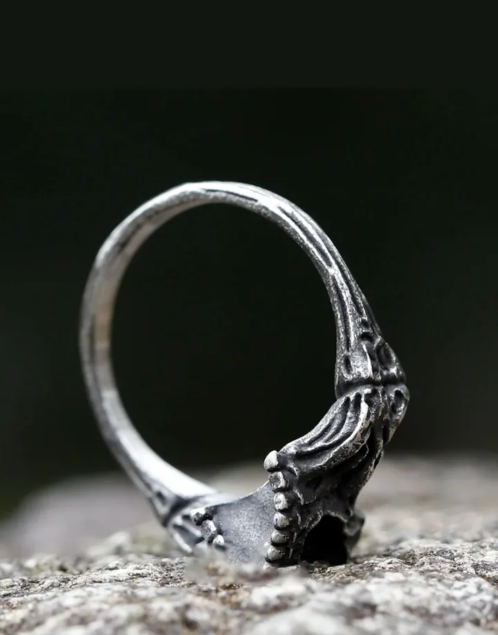 Techwear Half Jaw Skull Ring