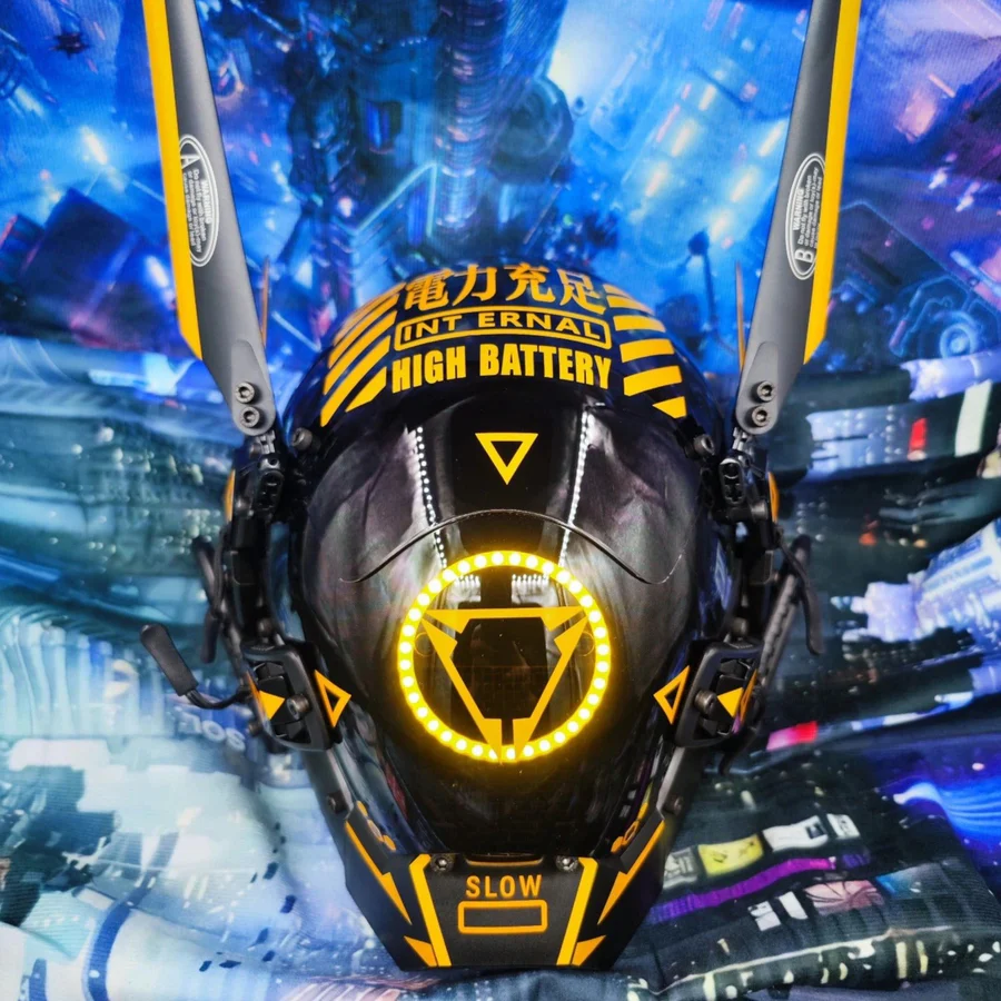 Techwear Cyberpunk High Battery Helmet