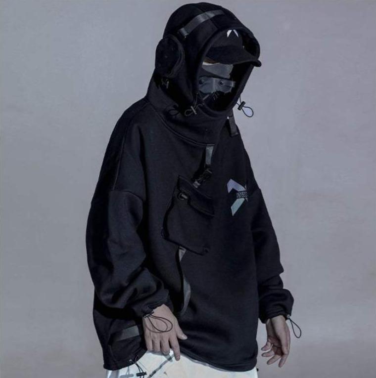 Techwear Hoodie with Headphones