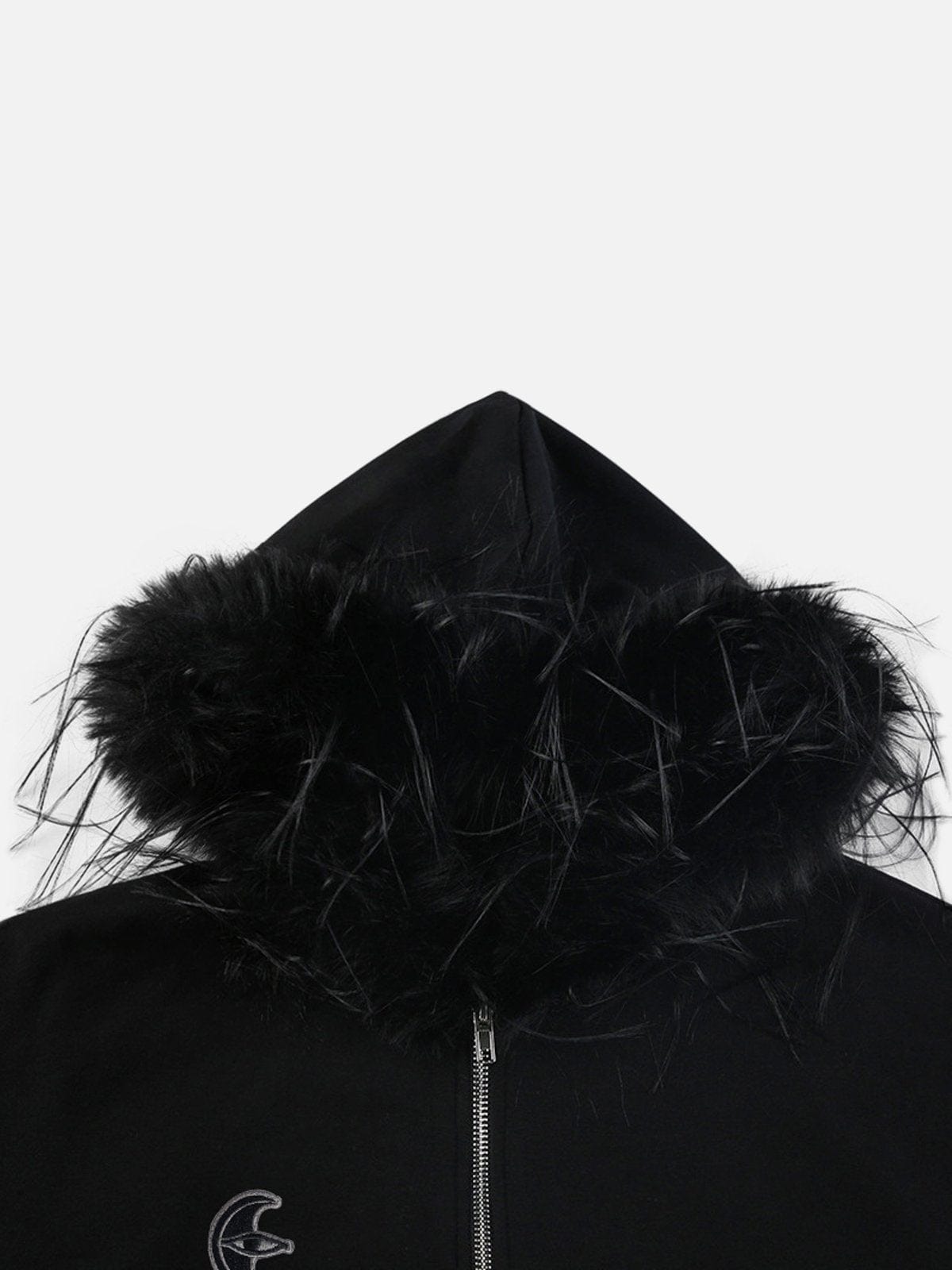 Cropped Plush Zip Up Hoodie