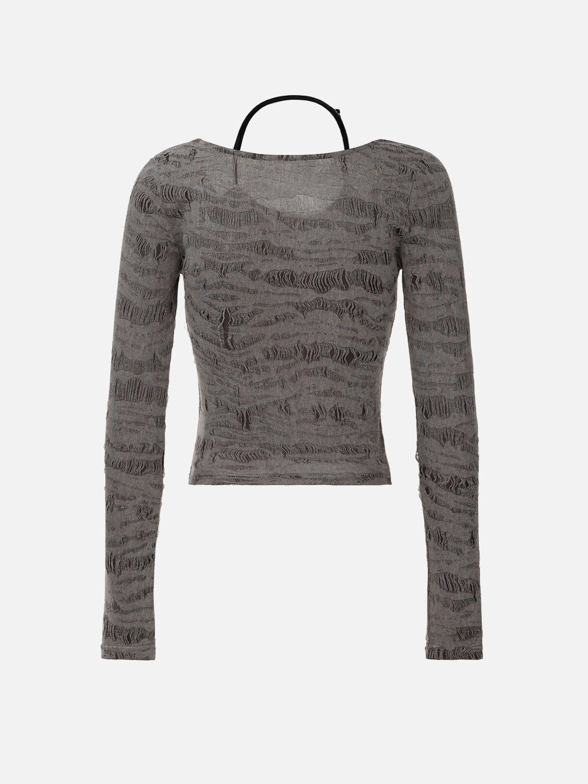 Halter Distressed Crop Top
