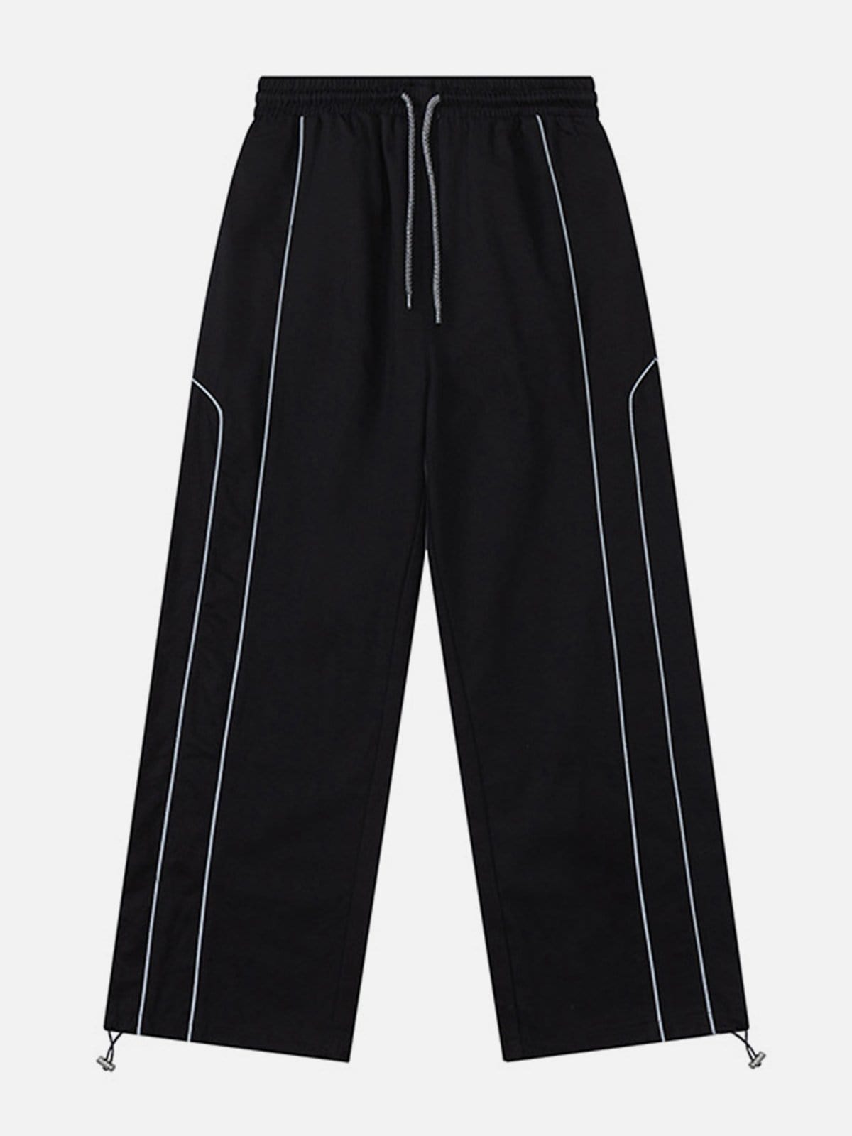 Solid Reflective Strip Drawstring Pants