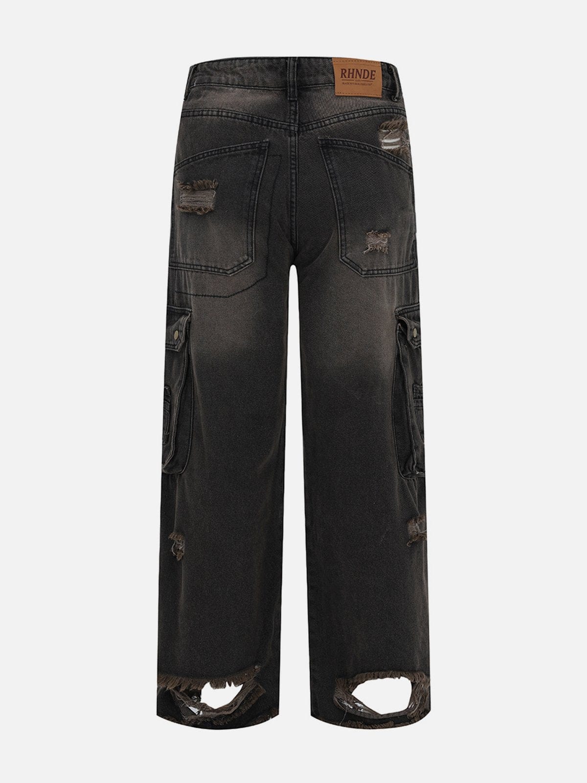 Multiple Pockets Ripped Jeans