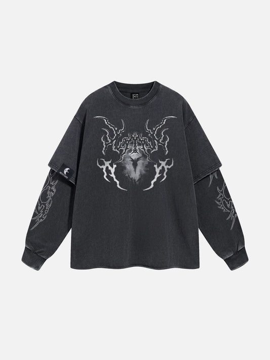 Thorny Print Washed Sweatshirt