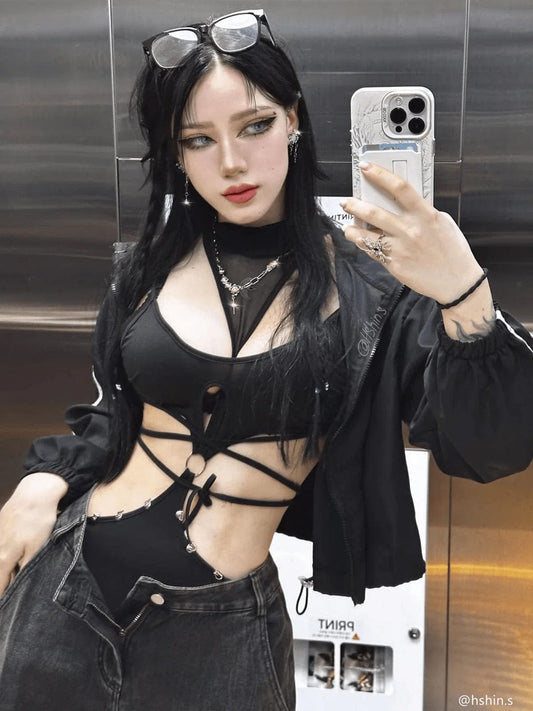 Sexy Suspender Removable Bodysuit