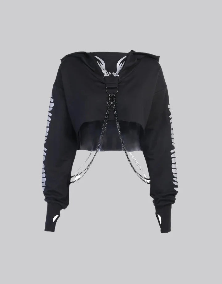 Techwear Long Sleeve Gothic Crop Top